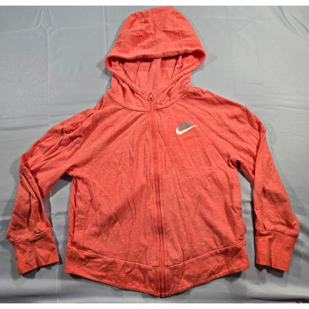 Nike Womens XS Full Zip Hoodie Coral Heather Lightweight Sportswear Jacket